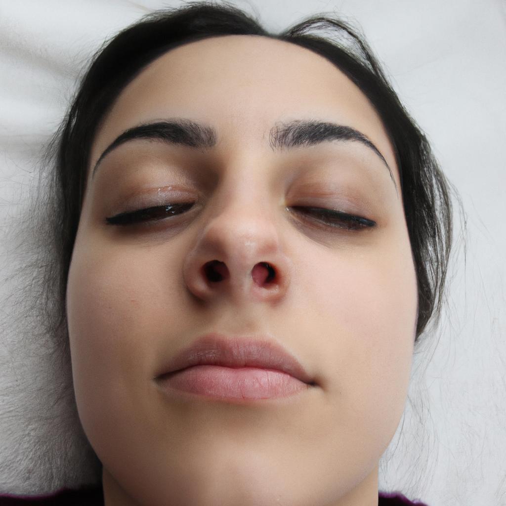 Person resting after rhinoplasty